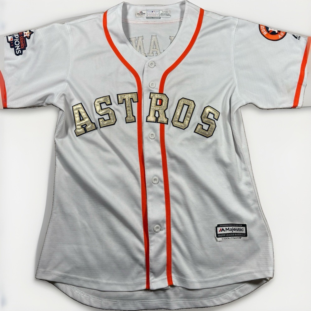 Majestic Houston Astros Justin Verlander #35 2017 World Series Gold Jersey XL